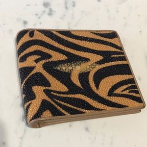 Stingray Leather Tiger Print Wallet - Billfold